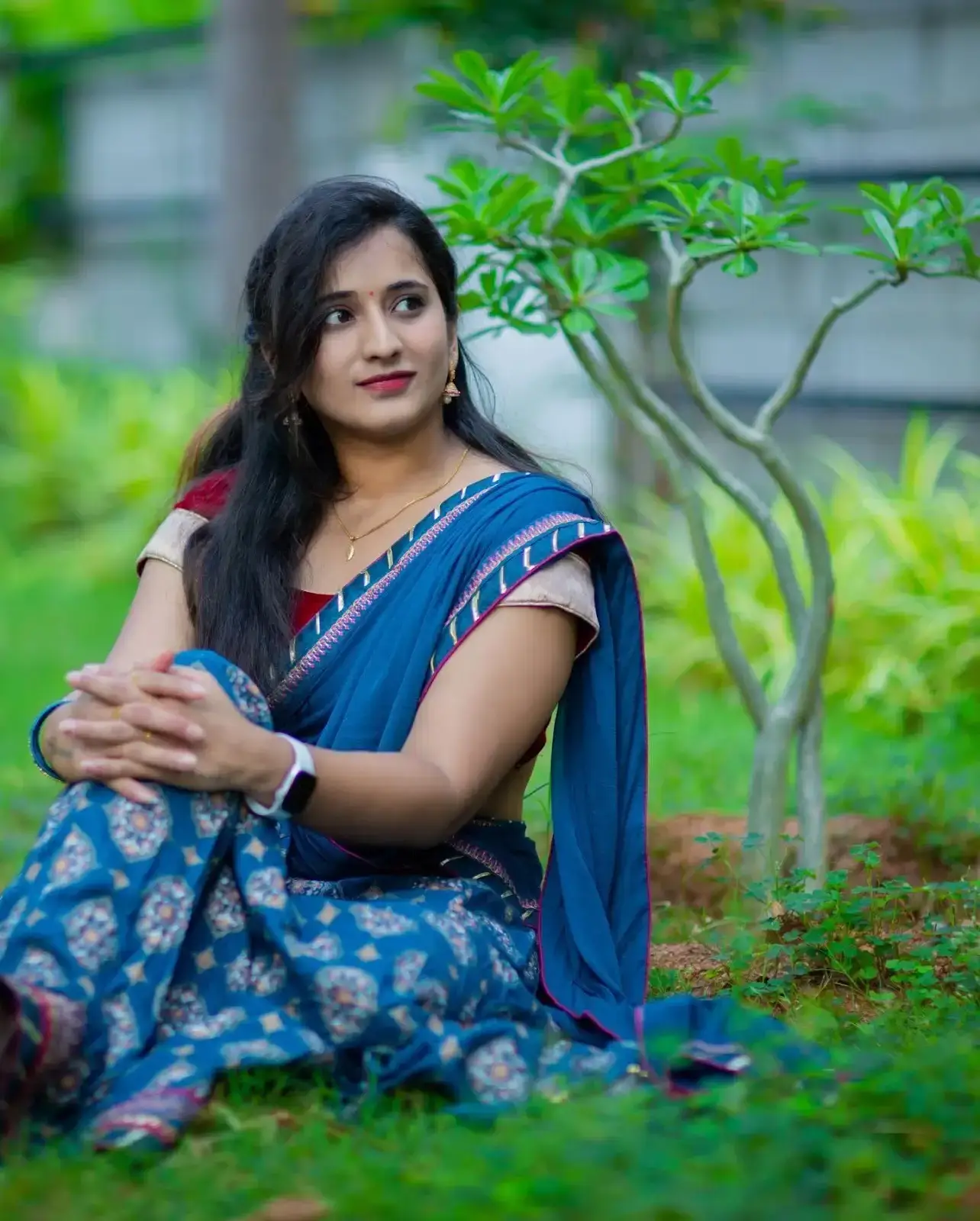 YouTube Film Actress Viraajita in Blue Lehenga Choli